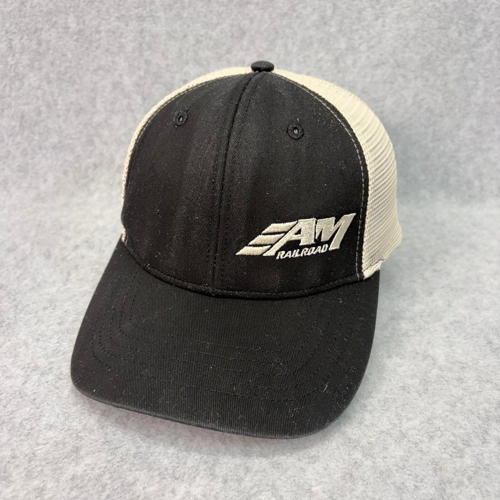 Infinity AM Railroad Snapback OSFM Black Cream Mesh Trucker Hat